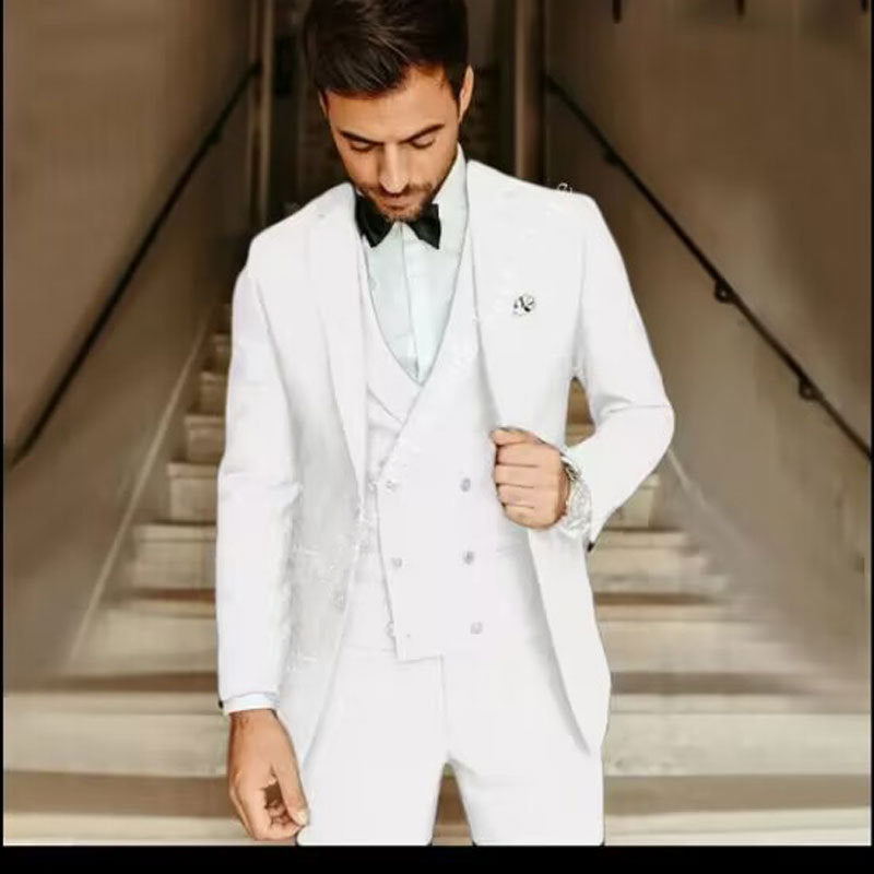 Men's 3-Piece Slim Fit Suit with Blazer Vest and Trousers
