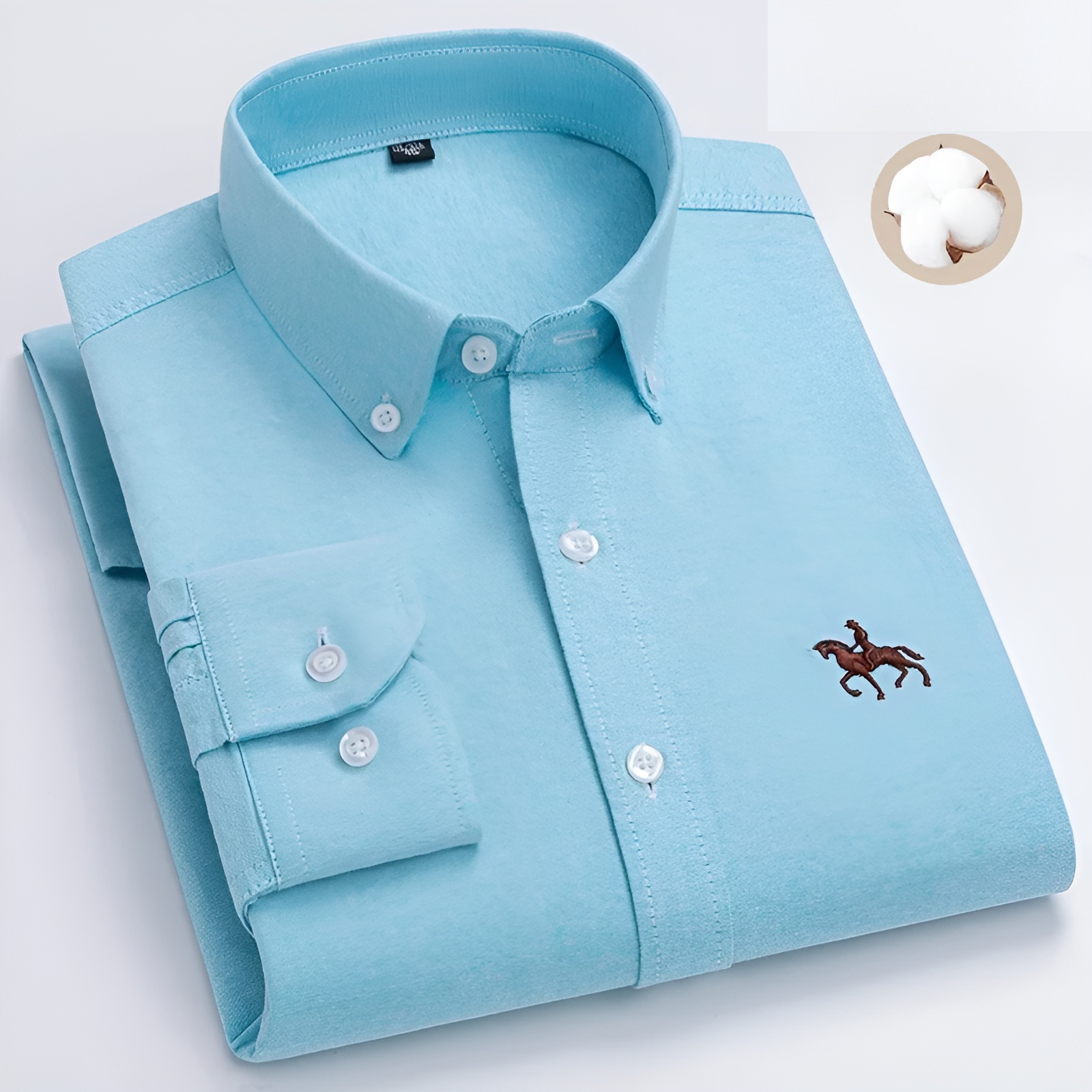 Men's Long-Sleeve Checked Button-Down Shirt with Smart Casual Style