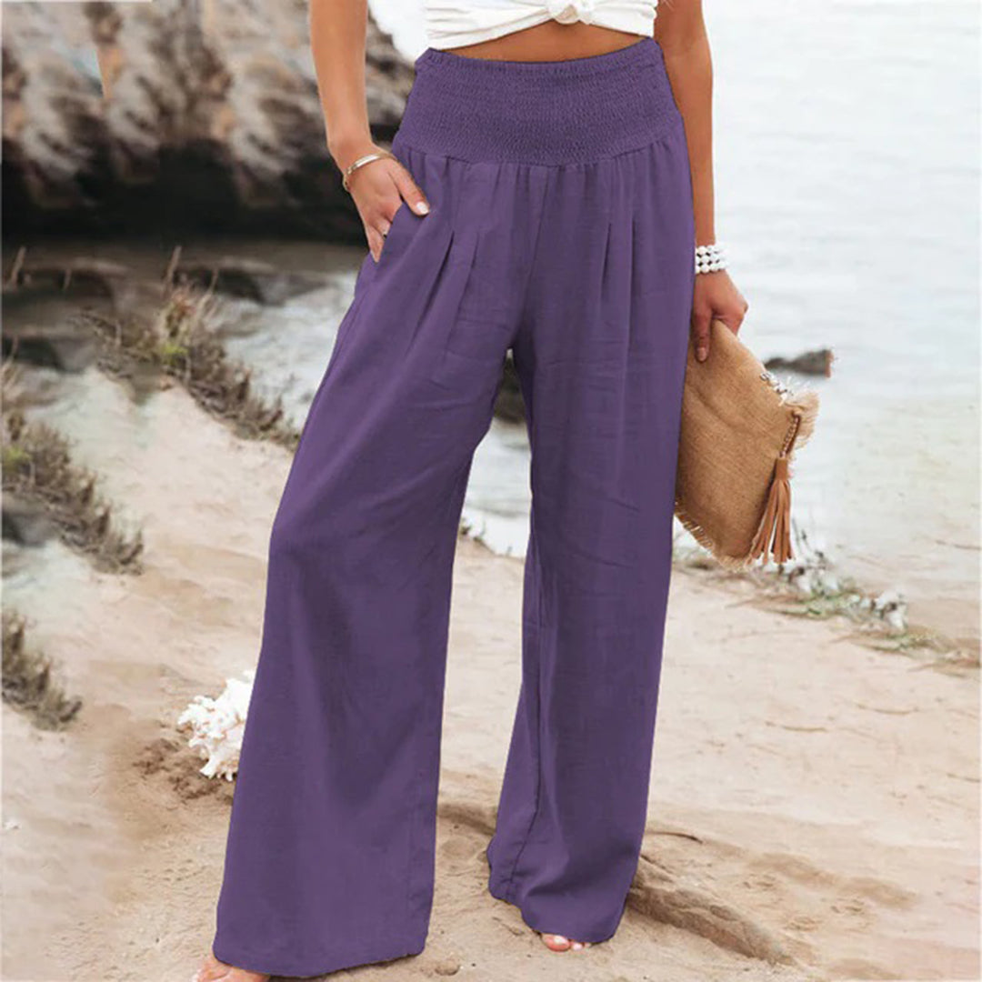 Women's Comfortable High-Waisted Pleated Pants