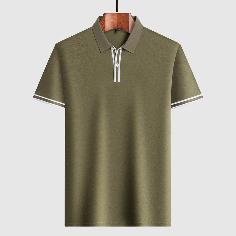 Men's Classic Short-Sleeve Polo Shirt with Contrast Trim