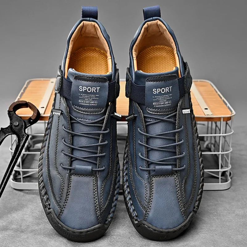 Men’s Casual Walking Sneakers with Moc Stitching and Grip Outsole