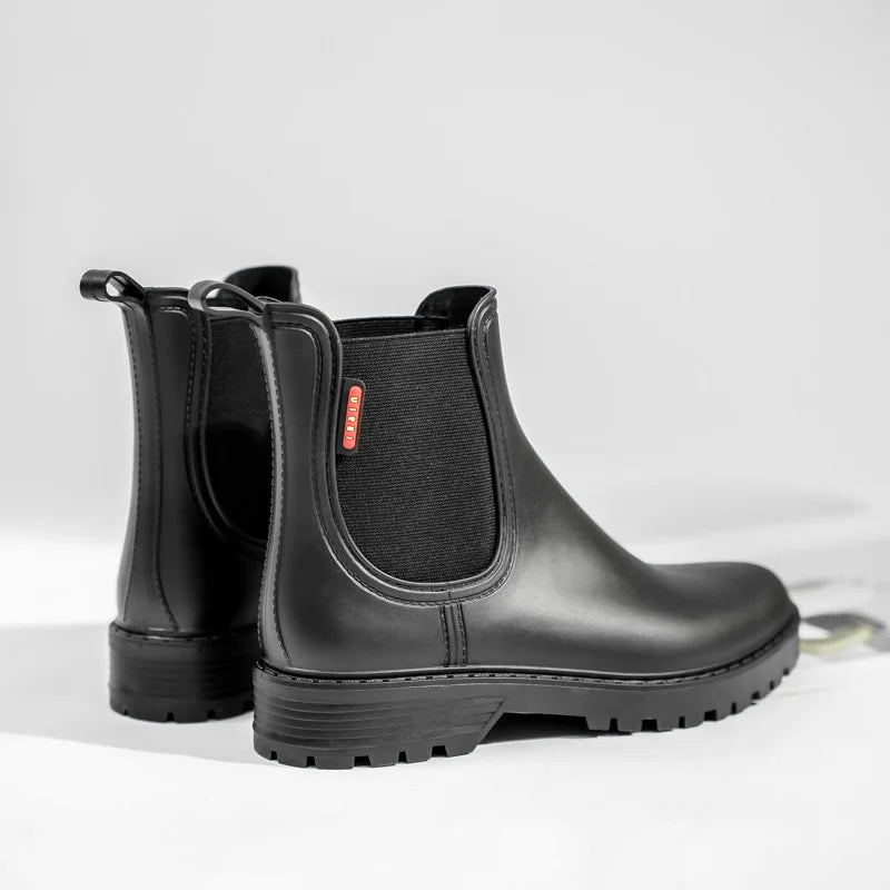 Women’s Chelsea Waterproof Rain Boots with Slip-Resistant Rubber Sole