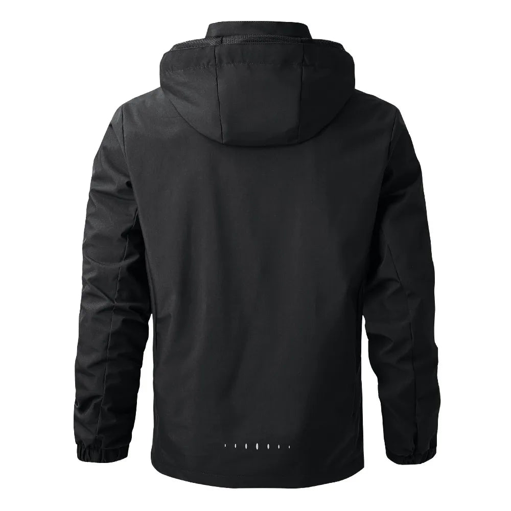 Men's Waterproof Hooded Rain Jacket with Windproof Protection