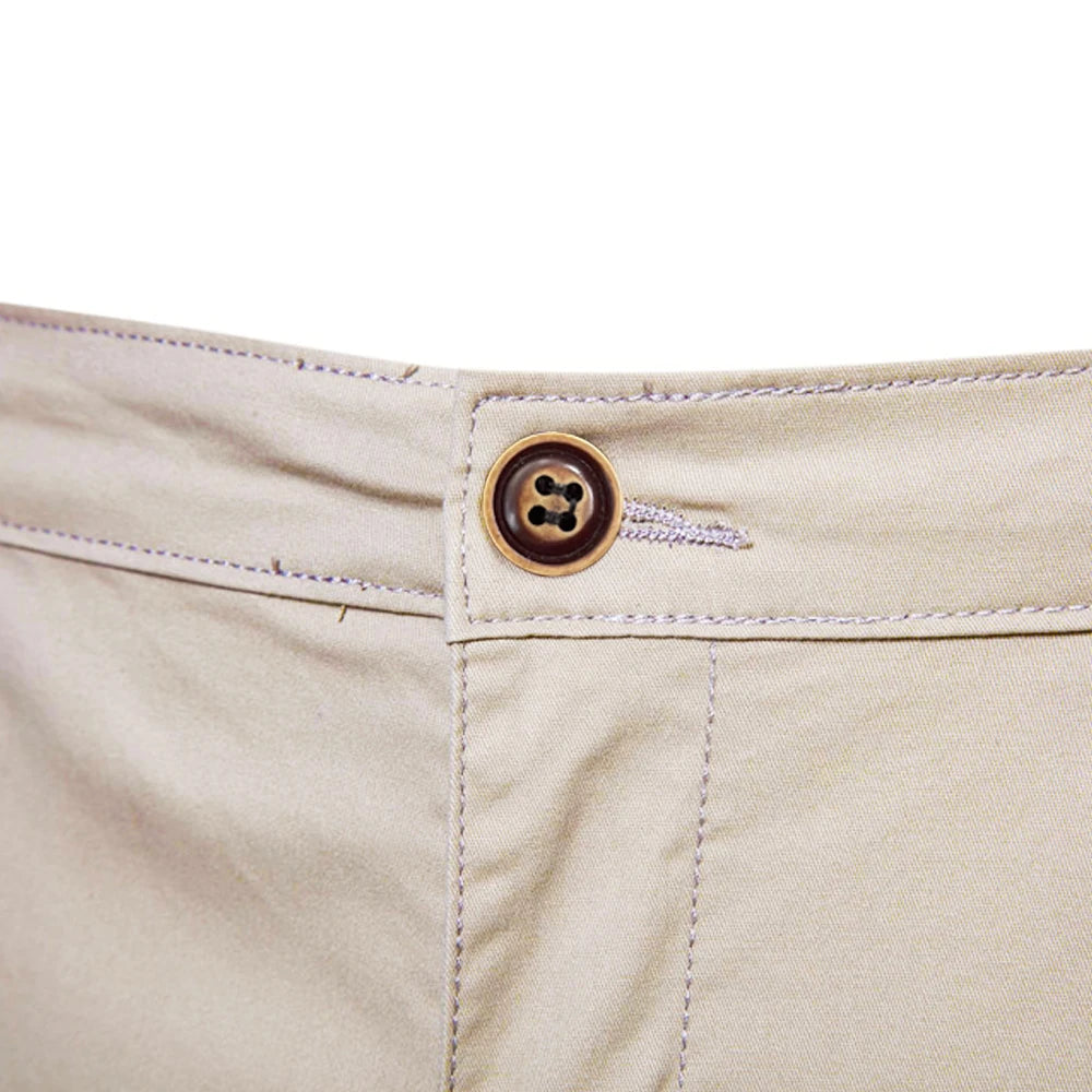 Men's Casual Elastic Waist Chino Shorts with Tailored Hem