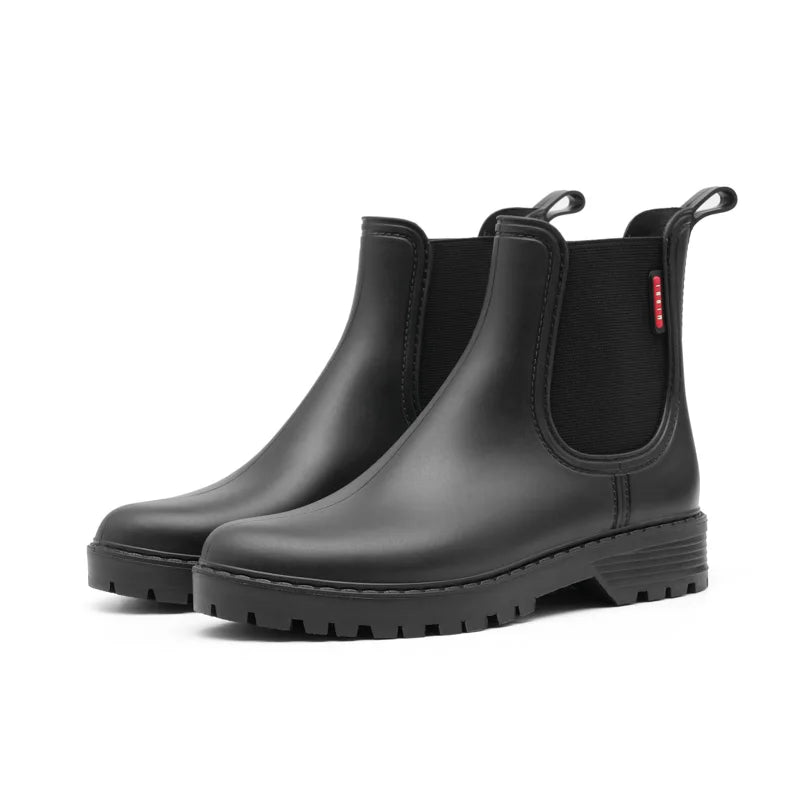 Women’s Chelsea Waterproof Rain Boots with Slip-Resistant Rubber Sole