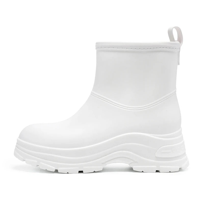 Women’s Waterproof Mid-Calf Boots with Slip-Resistant Thick Outsole