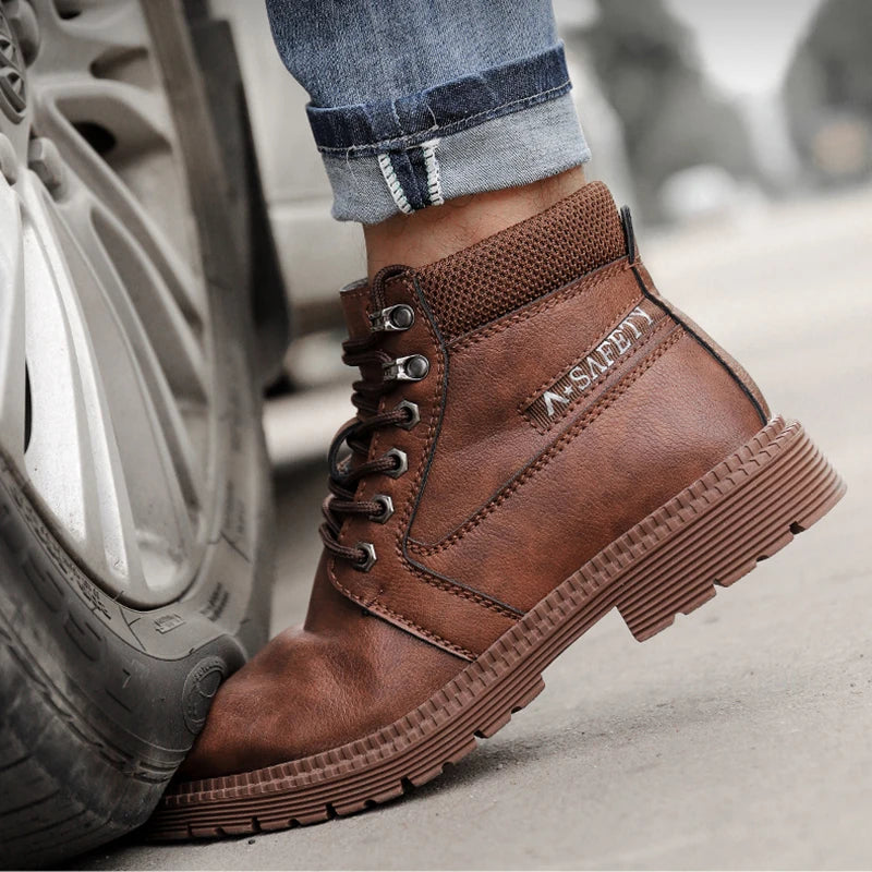 Men’s Waterproof Steel Toe Work Slip Resistant Safety Boots