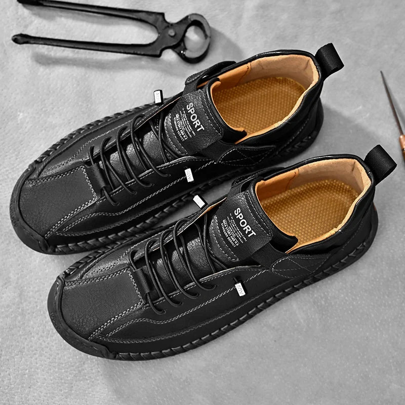 Men’s Casual Walking Sneakers with Moc Stitching and Grip Outsole