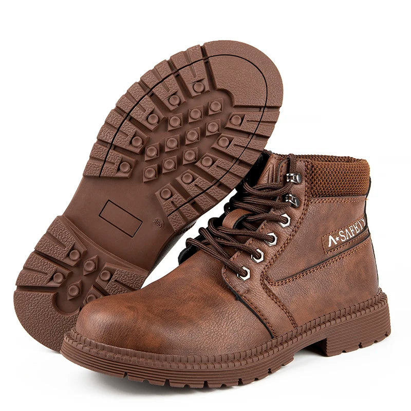Men’s Waterproof Steel Toe Work Slip Resistant Safety Boots
