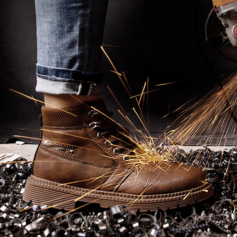 Men’s Waterproof Steel Toe Work Slip Resistant Safety Boots