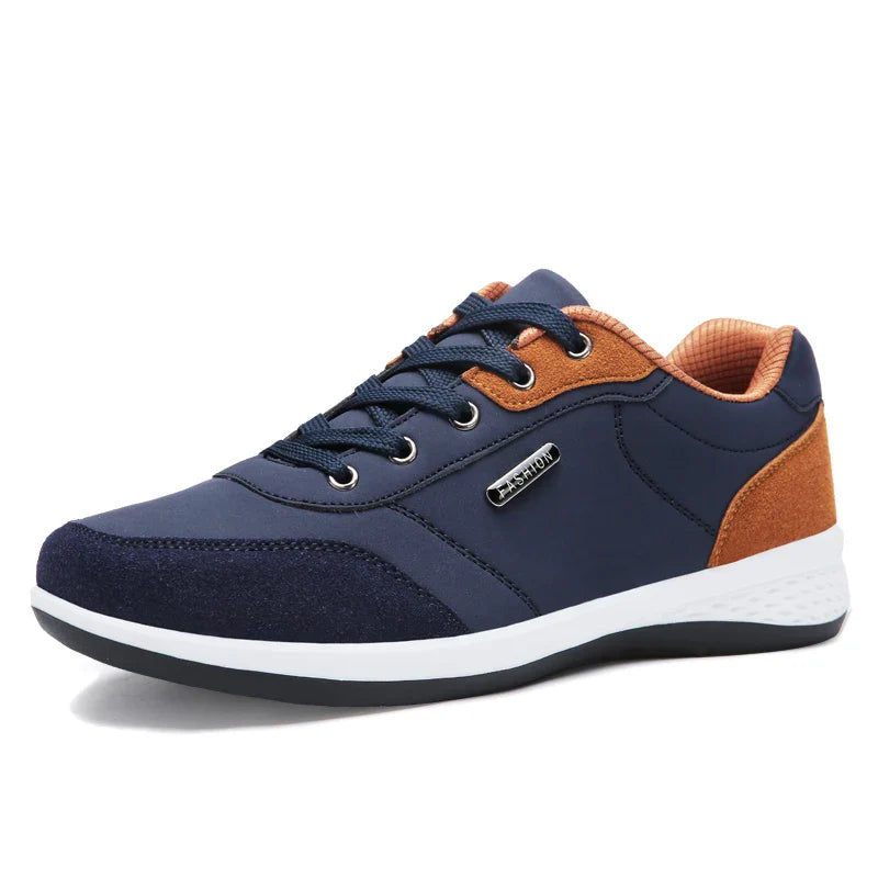 Men's Casual Lace-Up Shoes with Contrast Panel Detailing