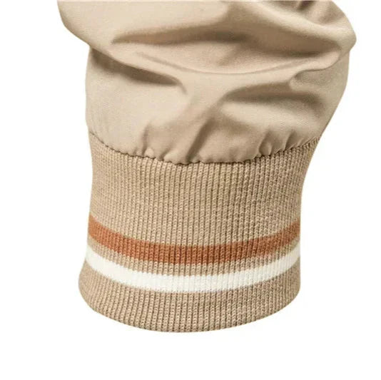 Men's Zip-Up Lightweight Bomber Jacket with Ribbed Trim