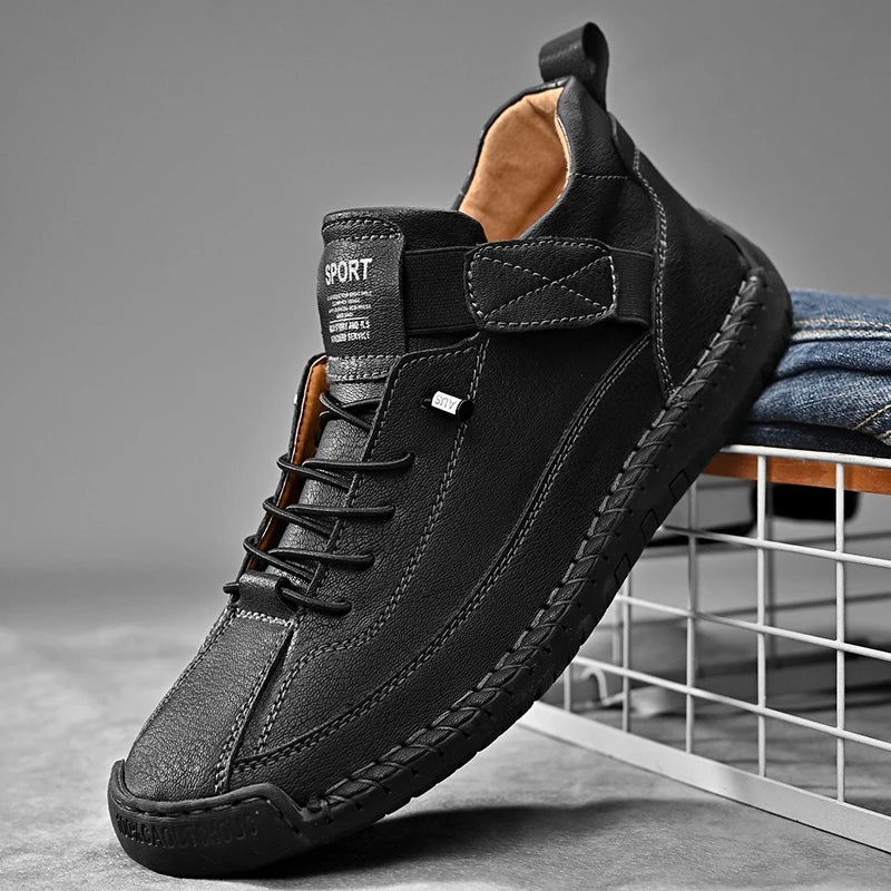 Men’s Casual Walking Sneakers with Moc Stitching and Grip Outsole