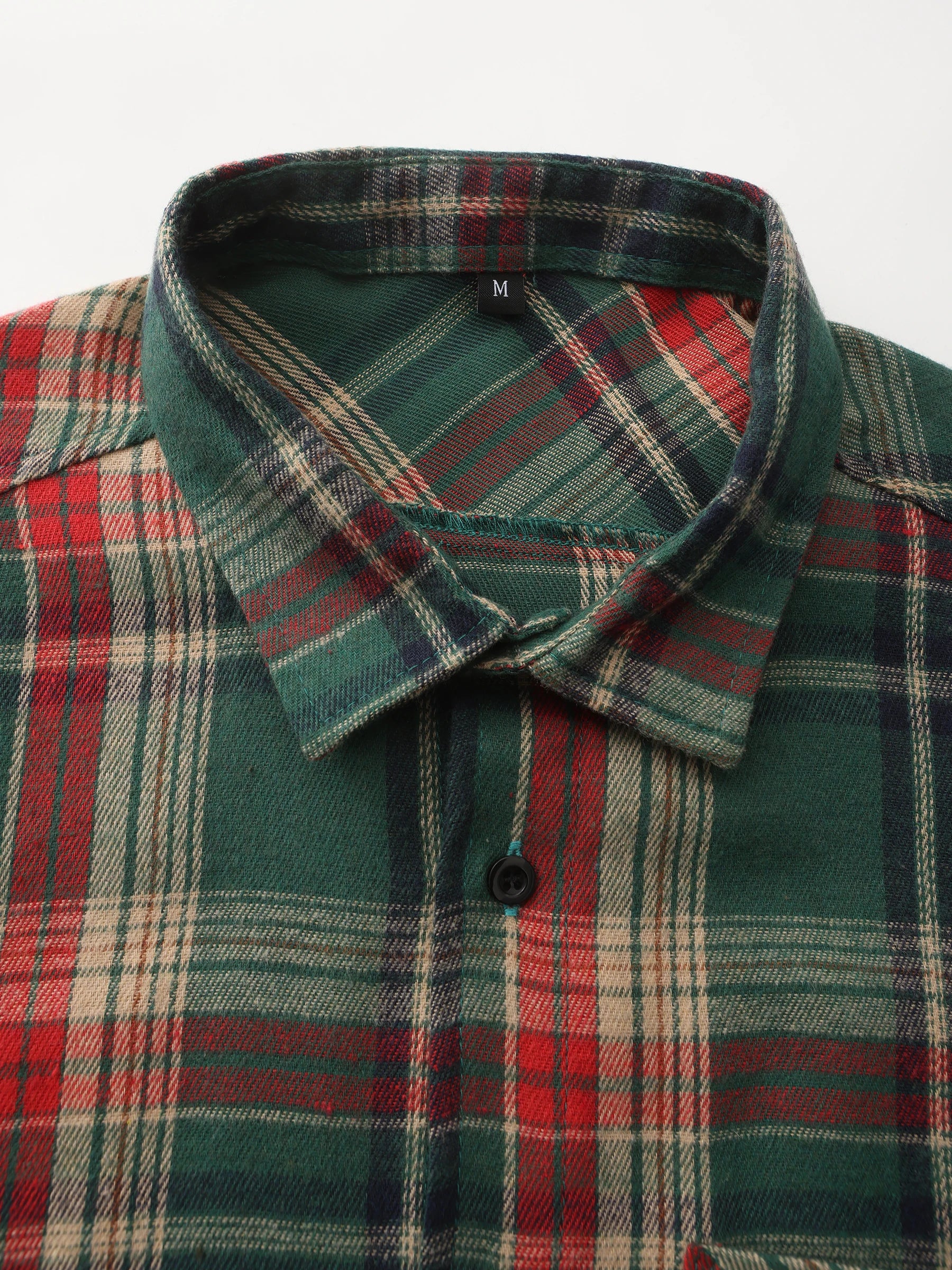 Men's Cotton Long-Sleeve Shirt with Front Pocket and Button Style