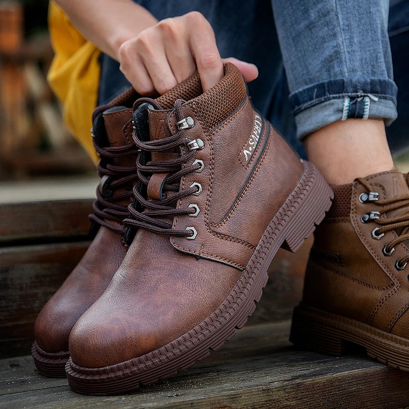 Men’s Waterproof Steel Toe Work Slip Resistant Safety Boots