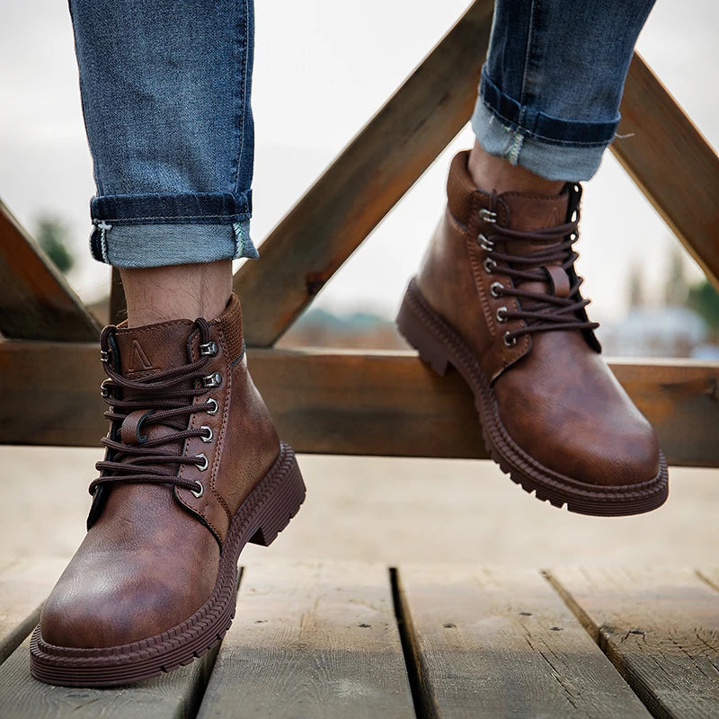 Men’s Waterproof Steel Toe Work Slip Resistant Safety Boots