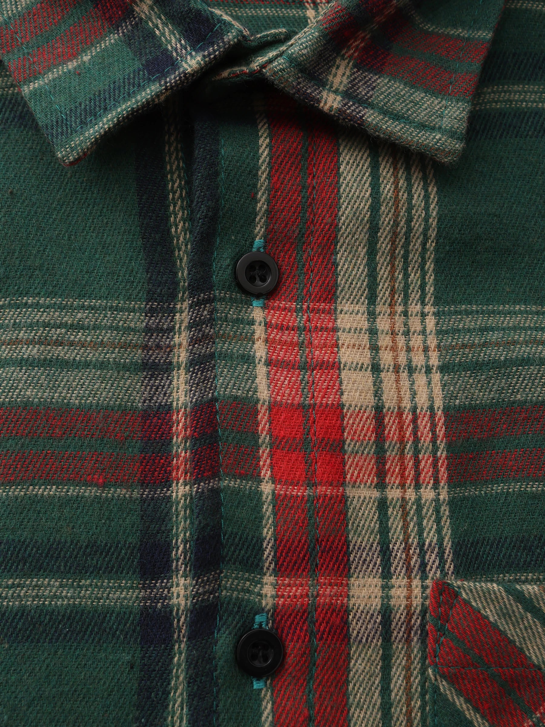 Men's Cotton Long-Sleeve Shirt with Front Pocket and Button Style