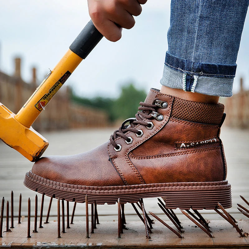 Men’s Waterproof Steel Toe Work Slip Resistant Safety Boots