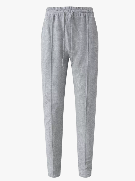 Men’s Two Piece Zip Neck Top and Drawstring Pants Set with Tapered Fit
