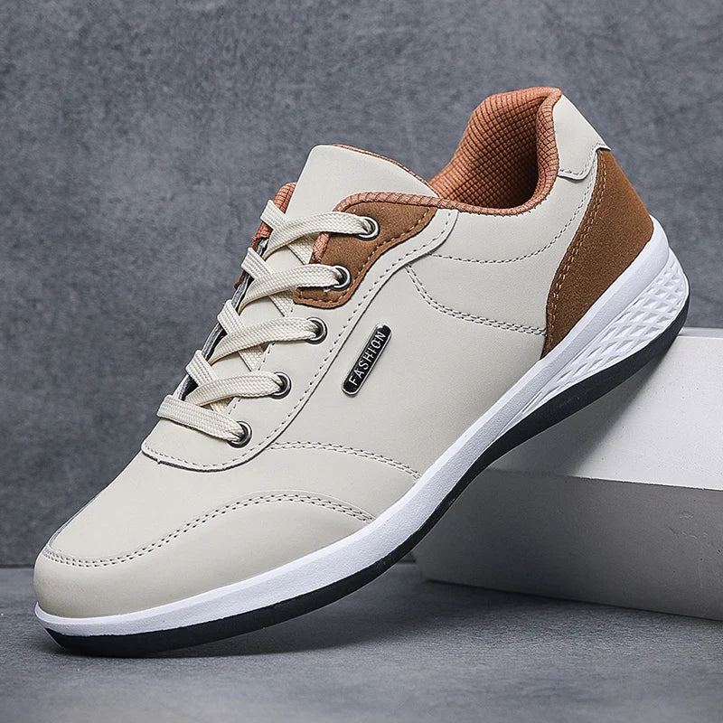 Men's Casual Lace-Up Shoes with Contrast Panel Detailing
