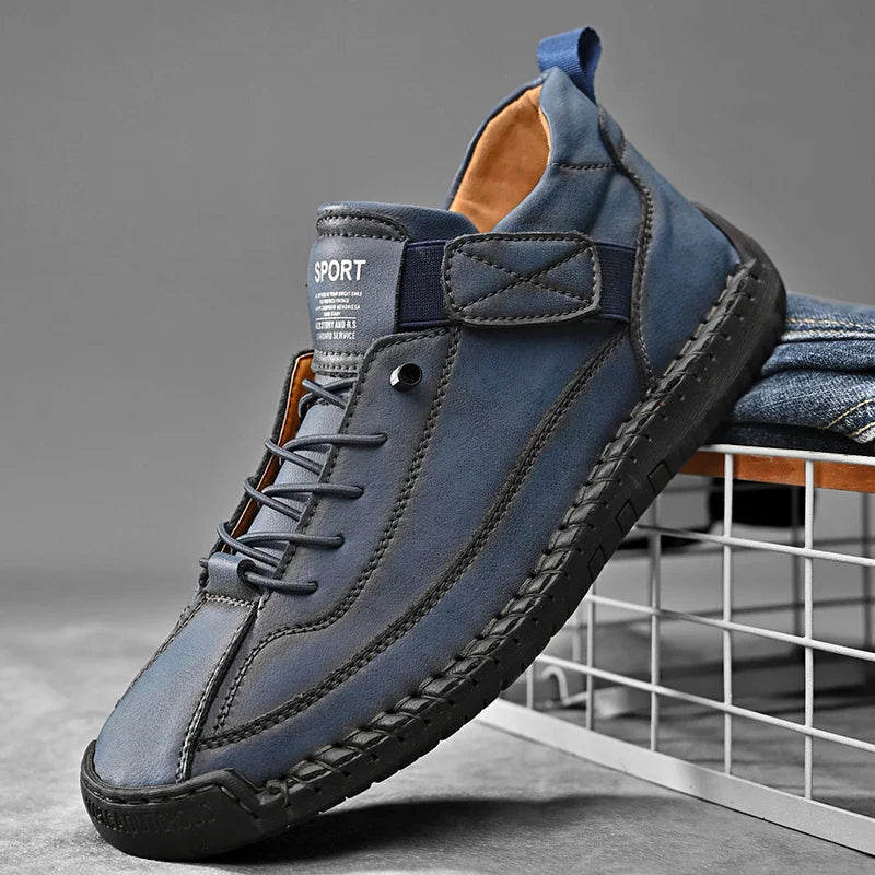 Men’s Casual Walking Sneakers with Moc Stitching and Grip Outsole