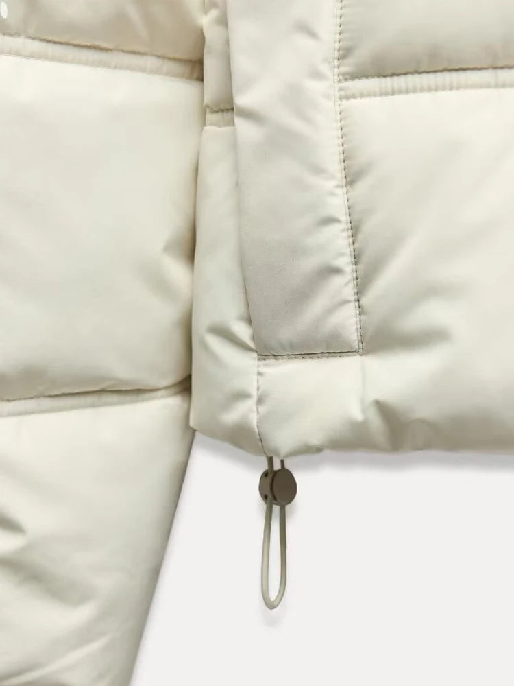 Women's Casual Hooded Puffer Jacket with Quilted Insulation