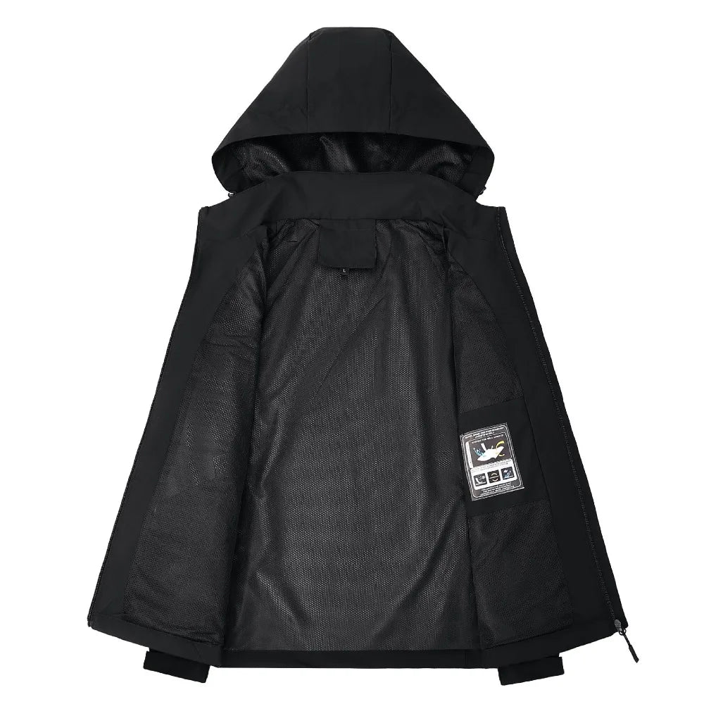 Men's Waterproof Hooded Rain Jacket with Windproof Protection