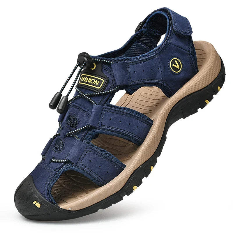 Men's Closed-Toe Outdoor Hiking Sandals with Adjustable Strap