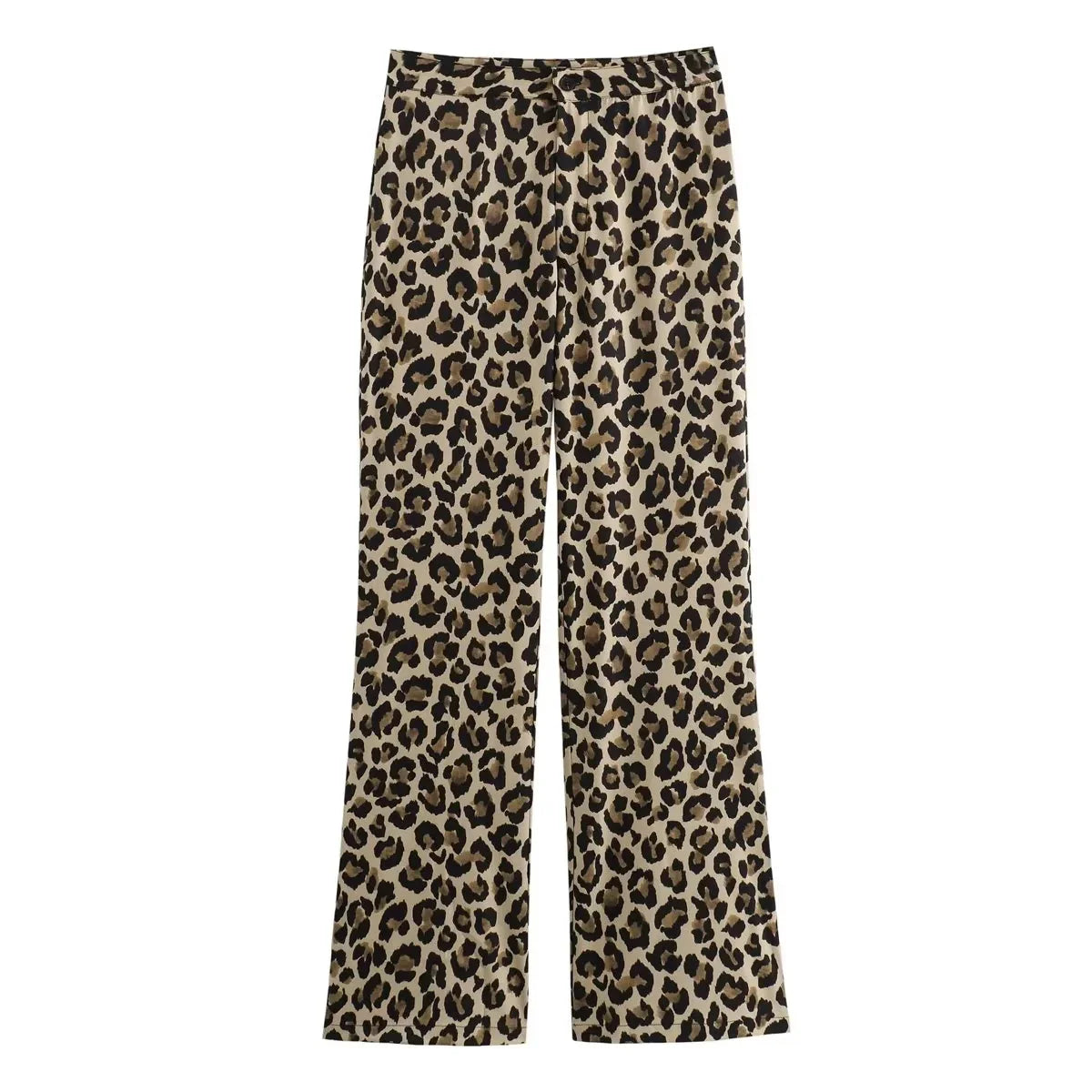 Leopard Print Wide-Leg Pants for Women