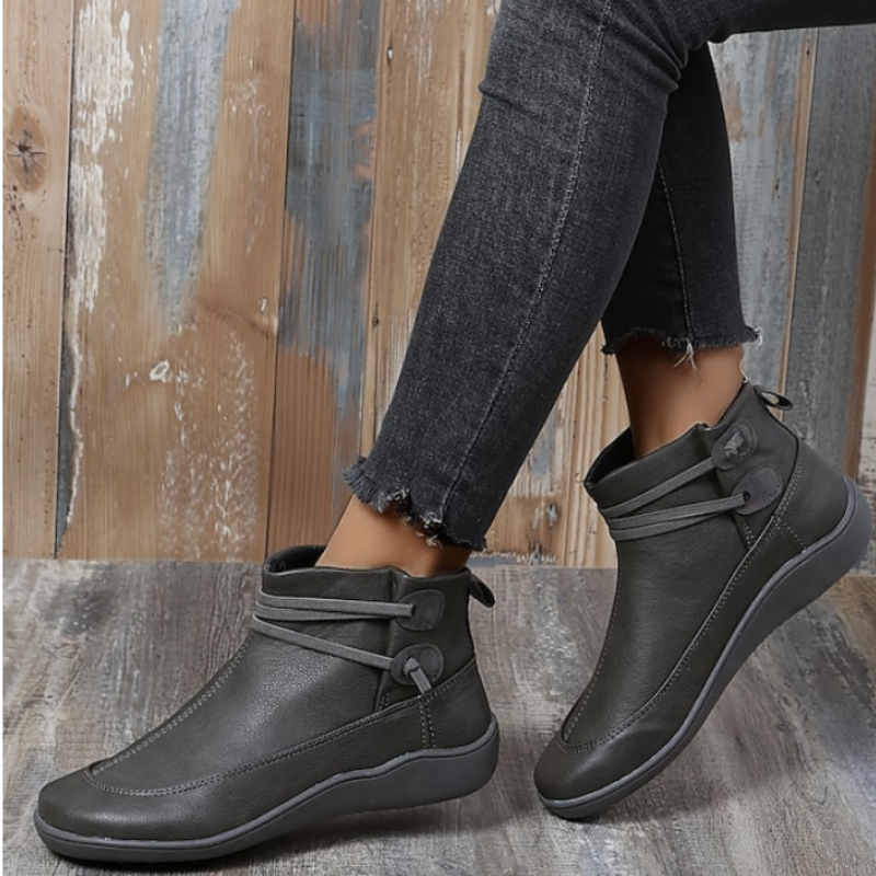 Women’s Waterproof Ankle Boots with Adjustable Straps and Comfort Sole