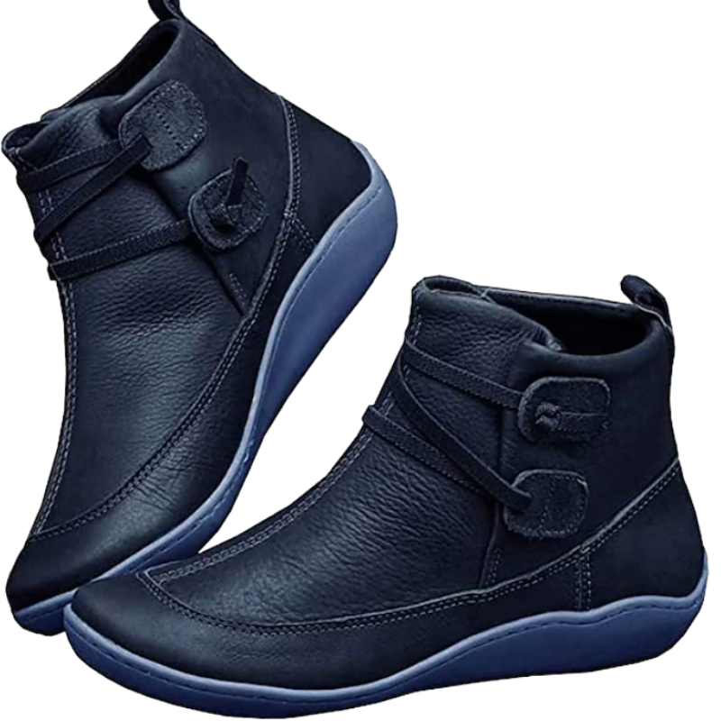 Women’s Waterproof Ankle Boots with Adjustable Straps and Comfort Sole