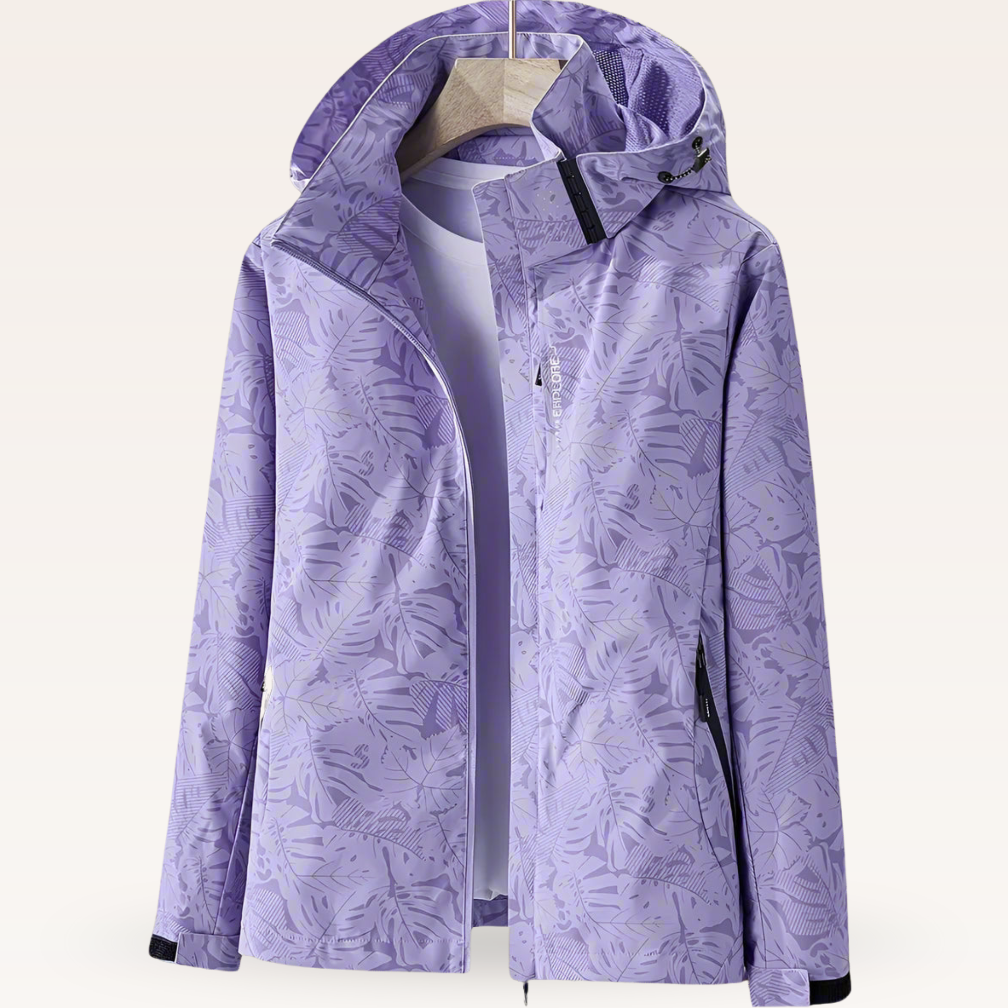 Women's Waterproof Rain Jacket with Hood and Zip Pockets