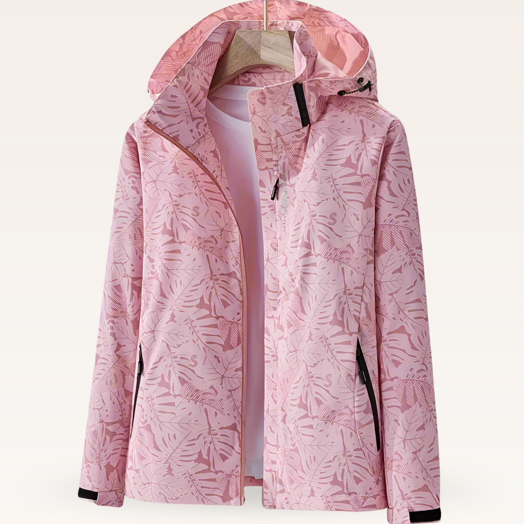Women's Waterproof Rain Jacket with Hood and Zip Pockets