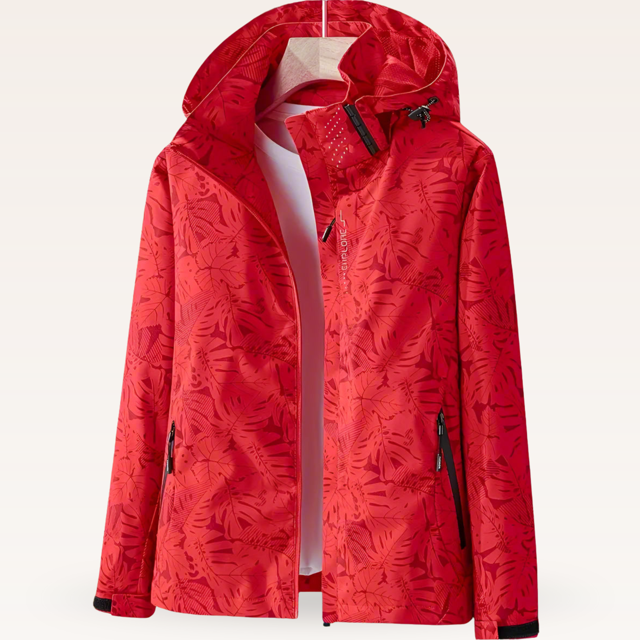 Women's Waterproof Rain Jacket with Hood and Zip Pockets