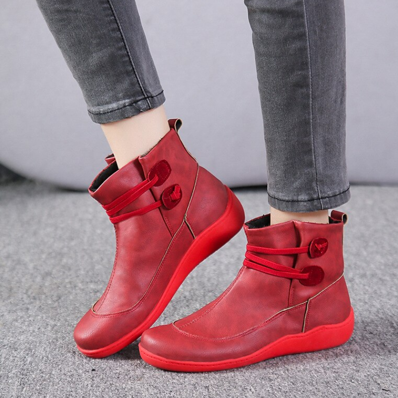 Women’s Waterproof Ankle Boots with Adjustable Straps and Comfort Sole