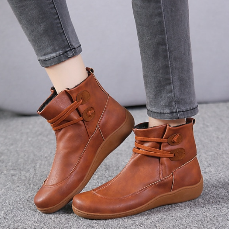 Women’s Waterproof Ankle Boots with Adjustable Straps and Comfort Sole
