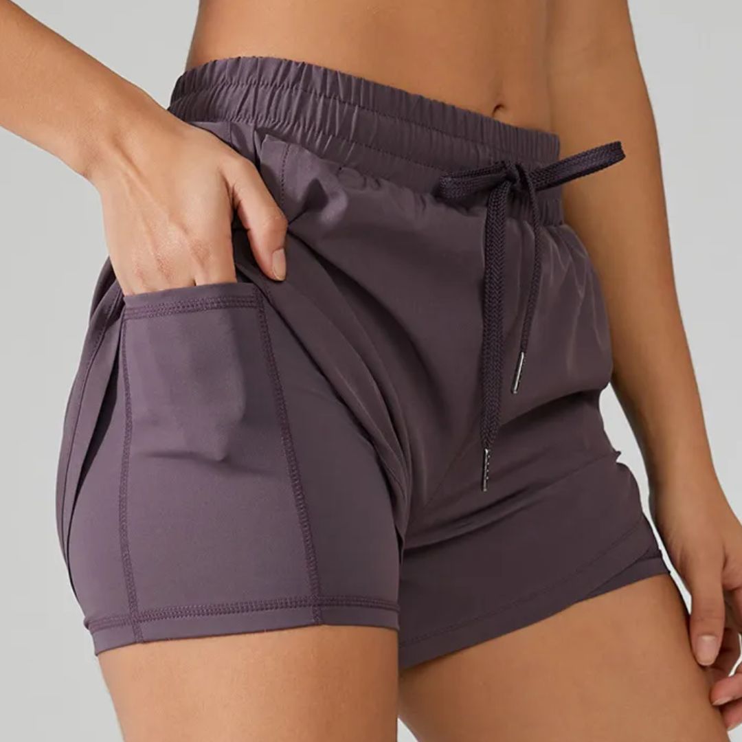 Women's Running Swim Shorts with Phone Pocket and Inner Liner