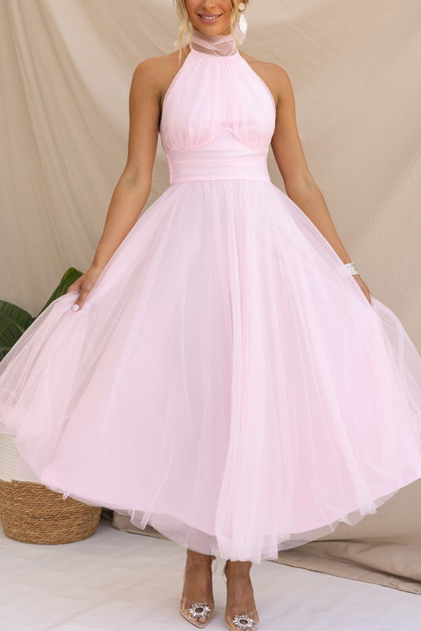 Women's Elegant Halter Neck Maxi Dress