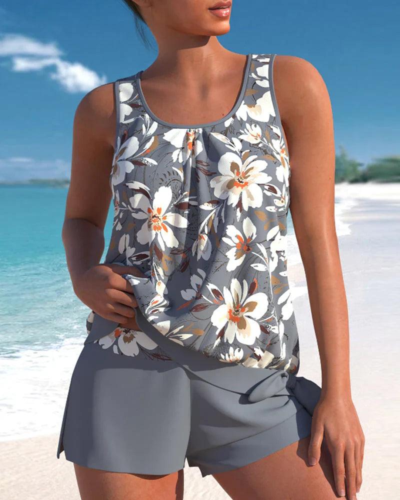Women's Stylish Two-Piece Tankini Swimsuit Set