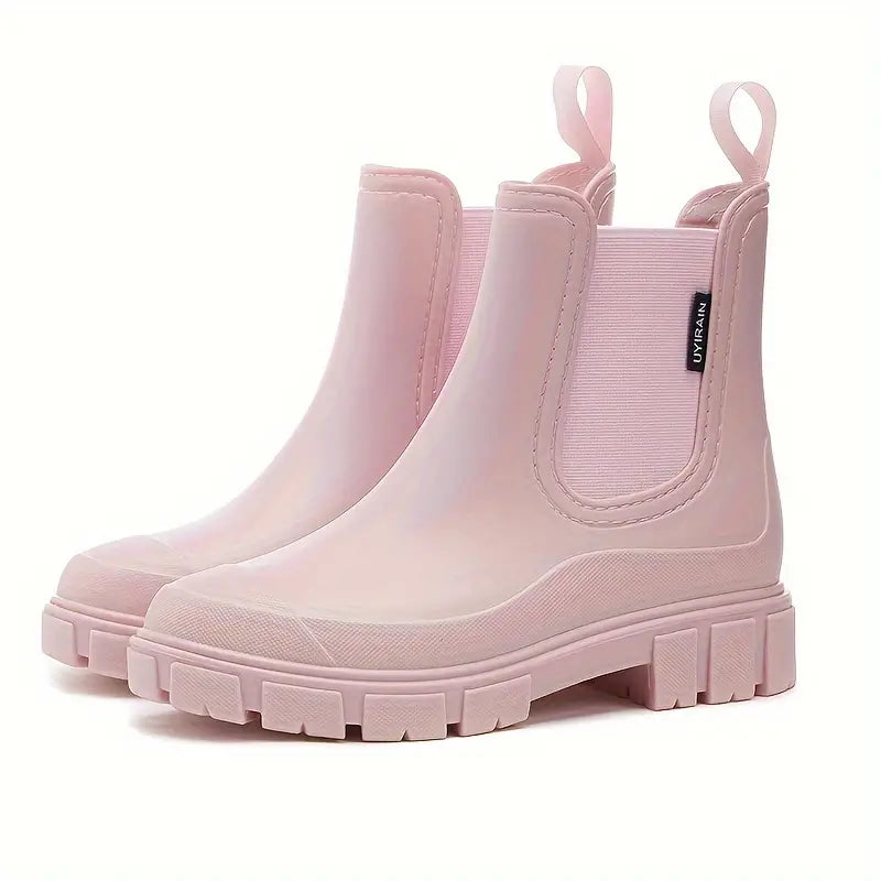 Women’s Waterproof Rain Boots with Slip-Resistant Lug Sole