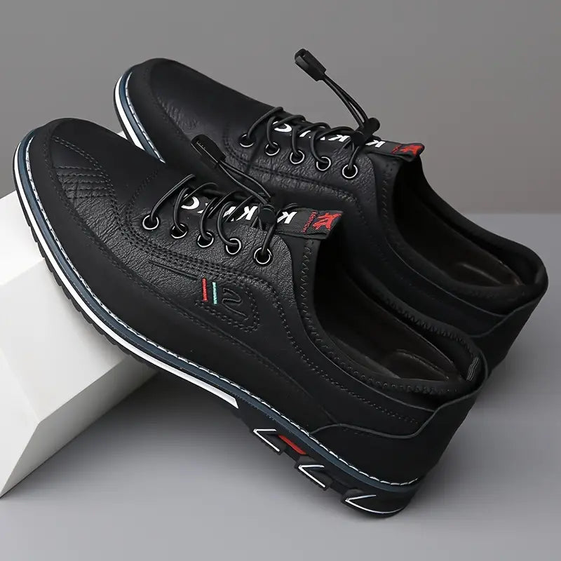 Men's Two-Tone Lace-Up Loafers with Contrast Stitching