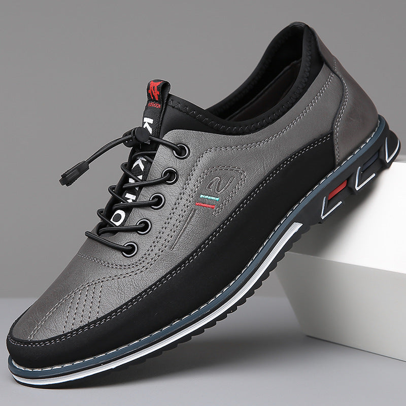Men's Two-Tone Lace-Up Loafers with Contrast Stitching