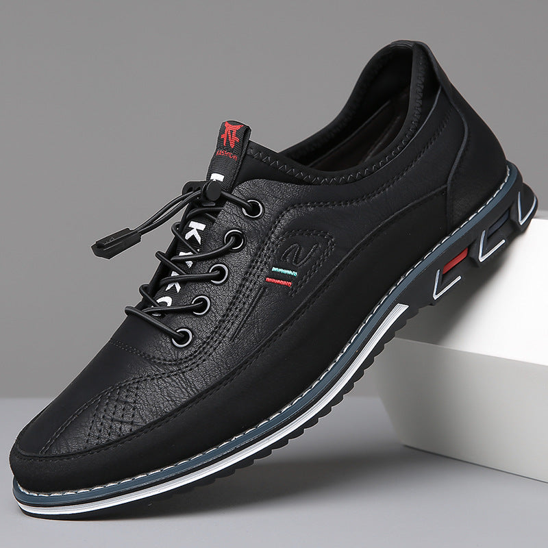 Men's Two-Tone Lace-Up Loafers with Contrast Stitching