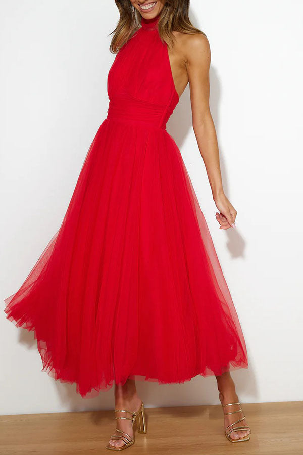 Women's Elegant Halter Neck Maxi Dress