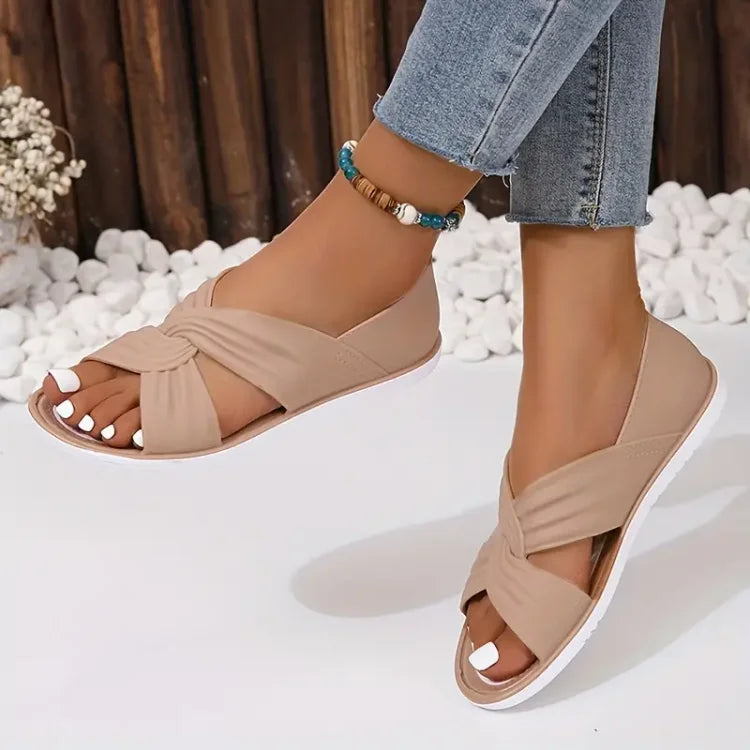 Women’s Comfortable Knot Design Sandals Slip On Soft Sole Summer Slides