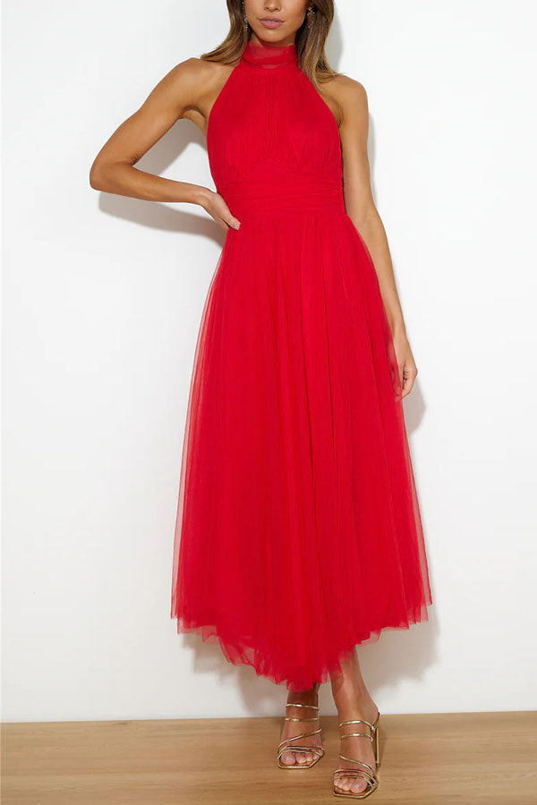 Women's Elegant Halter Neck Maxi Dress
