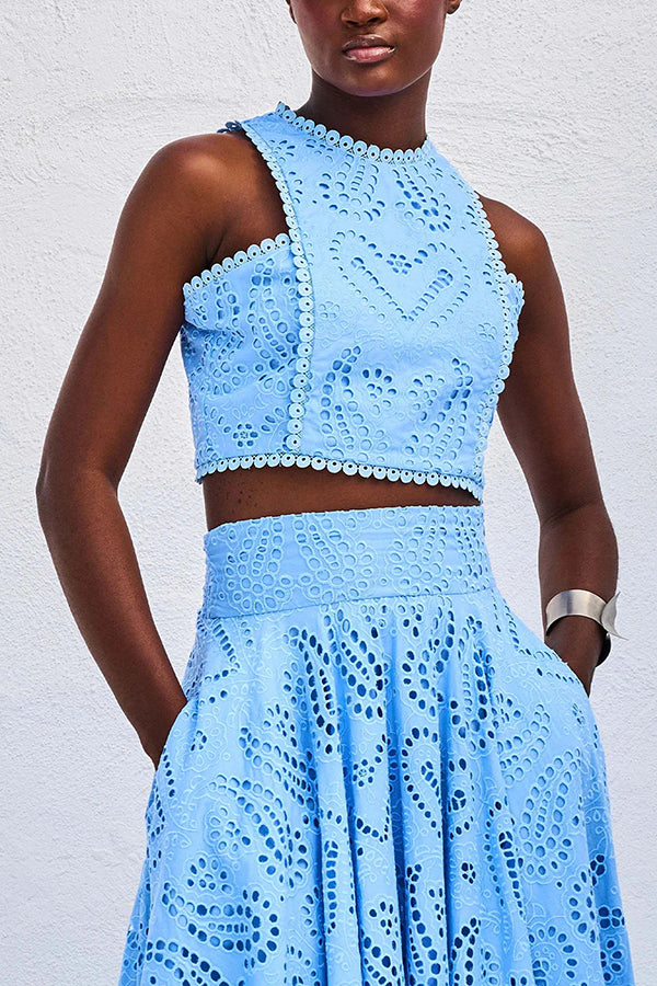 Women's Sleeveless Top and Wide-Leg Pants Set