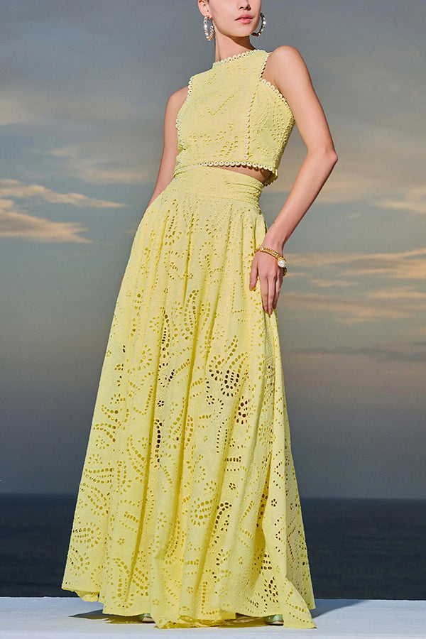Women's Sleeveless Top and Wide-Leg Pants Set