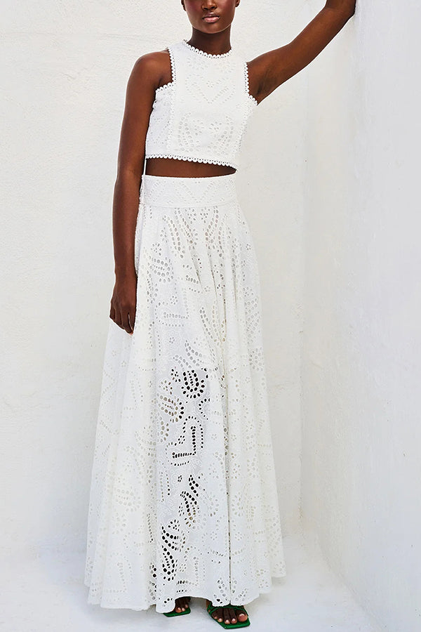 Women's Sleeveless Top and Wide-Leg Pants Set