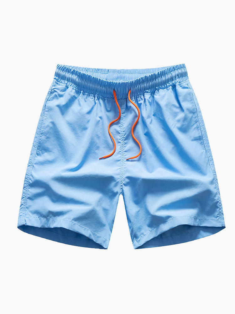 Men's Striped Button Shirt and Swim Shorts Two Piece Set
